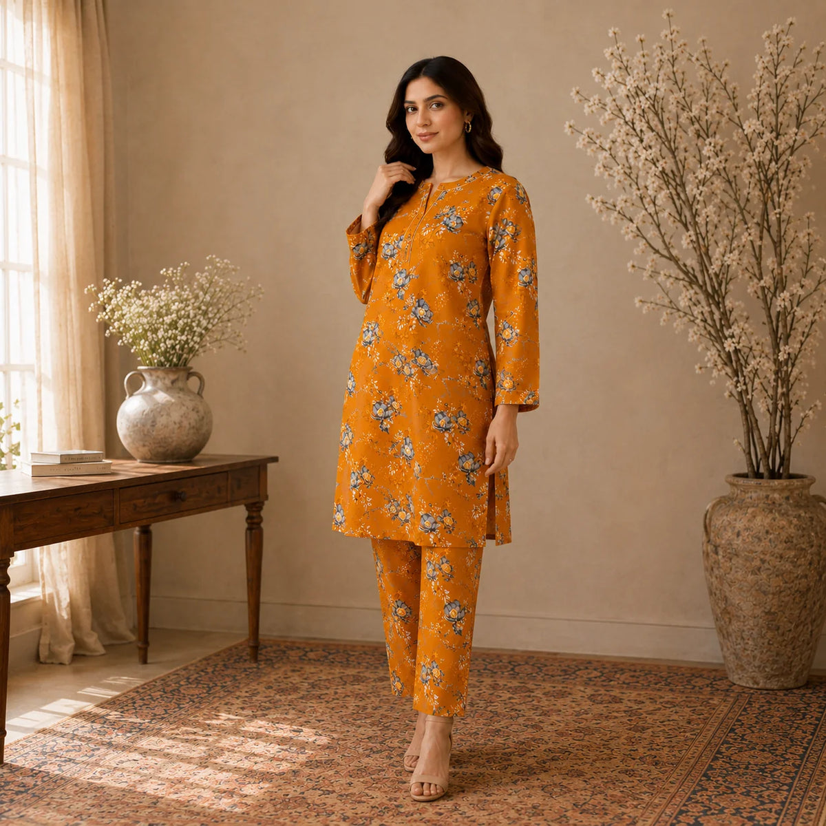 Unstitched lawn 2-pc suit