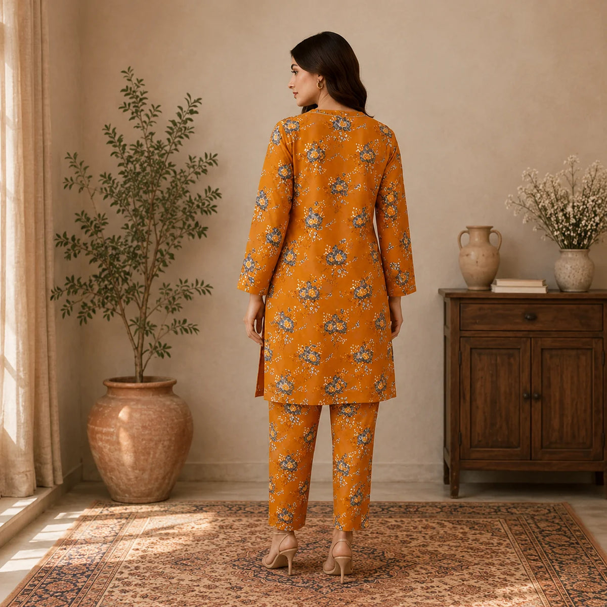 Unstitched lawn 2-pc suit