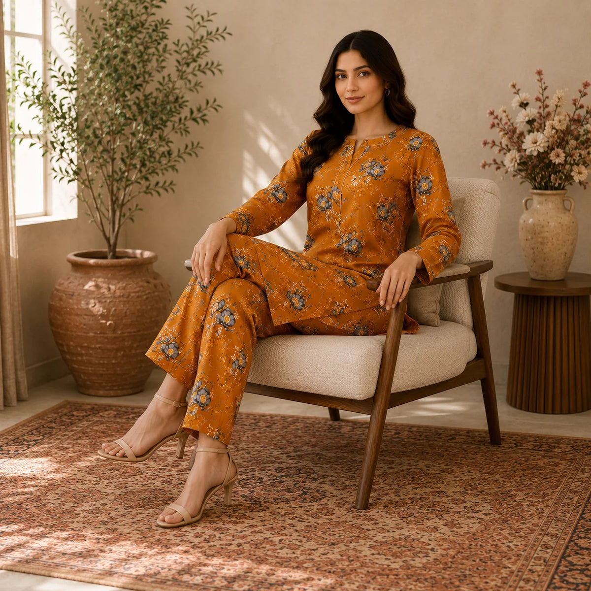 Unstitched lawn 2-pc suit