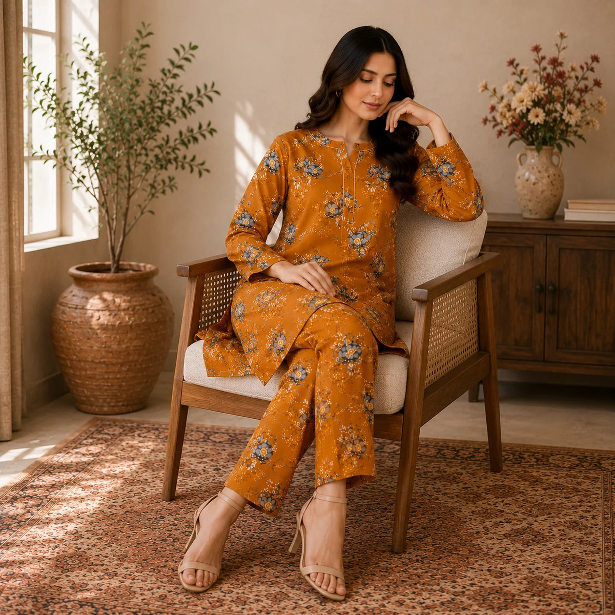 Unstitched lawn 2-pc suit