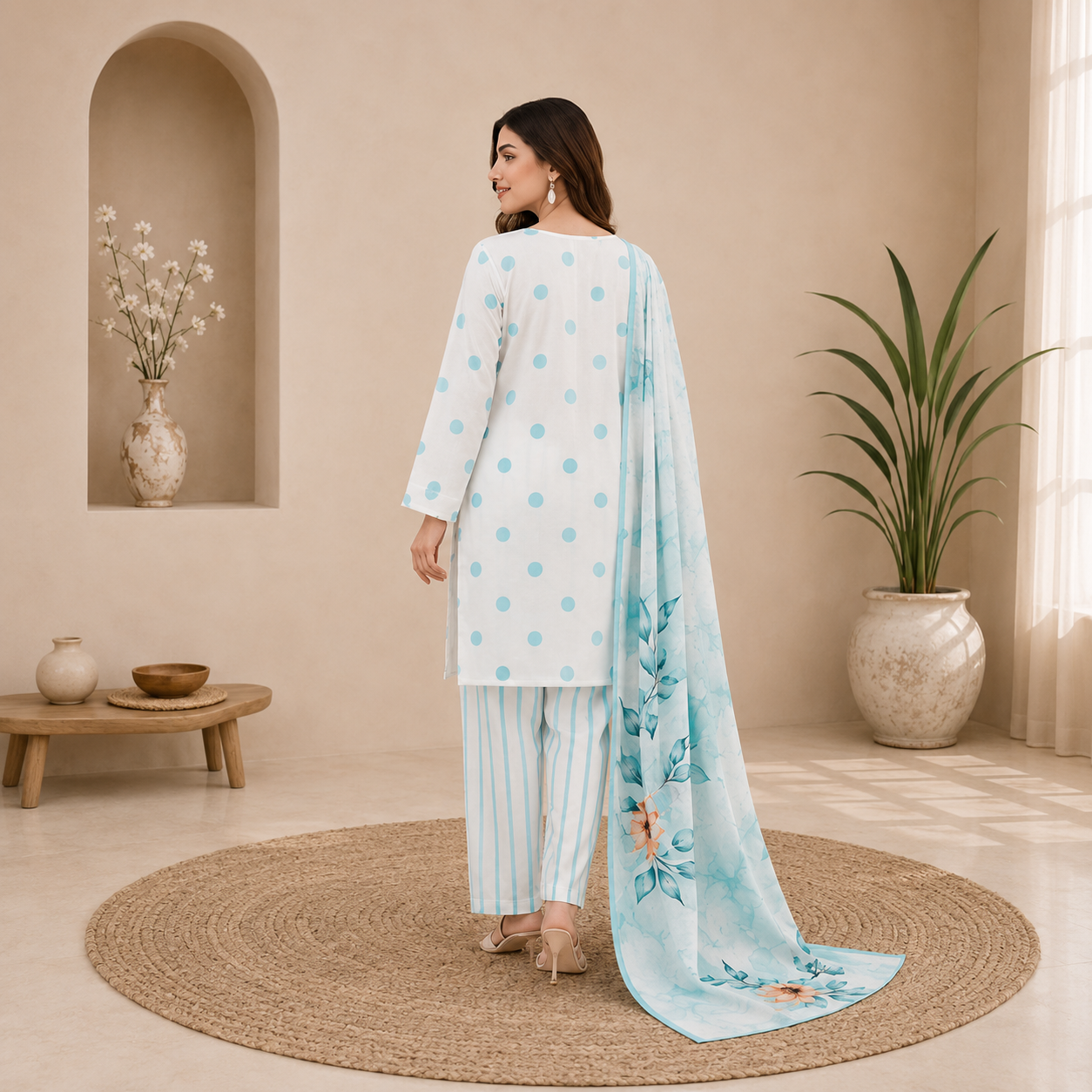 Unstiched Printed Lawn 3 pc suit