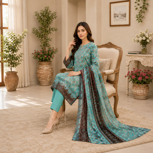 unstitched lawn 3pc suit